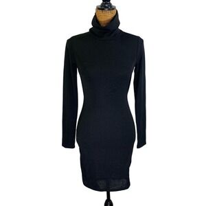 THAT'S SO FETCH Bodycon Turtle Neck Open Back LBD Long‎ Sleeve Dress NWT